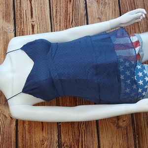 AEO Tier Strap Navy Blue Cami Top American Eagle S Small